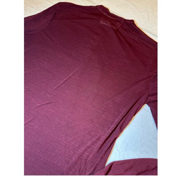 CJ Black Men's Long Sleeve Sheer 1/4 Button Henley Top Red Size Large - Picture 6 of 6